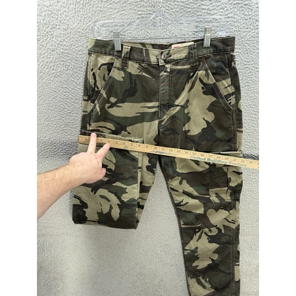 Wrangler Pants Mens 30x30 Camouflage Relaxed Fit Cargo‎ Fleece Lined Outdoors